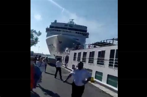 msc cruise ship crashes into pier
